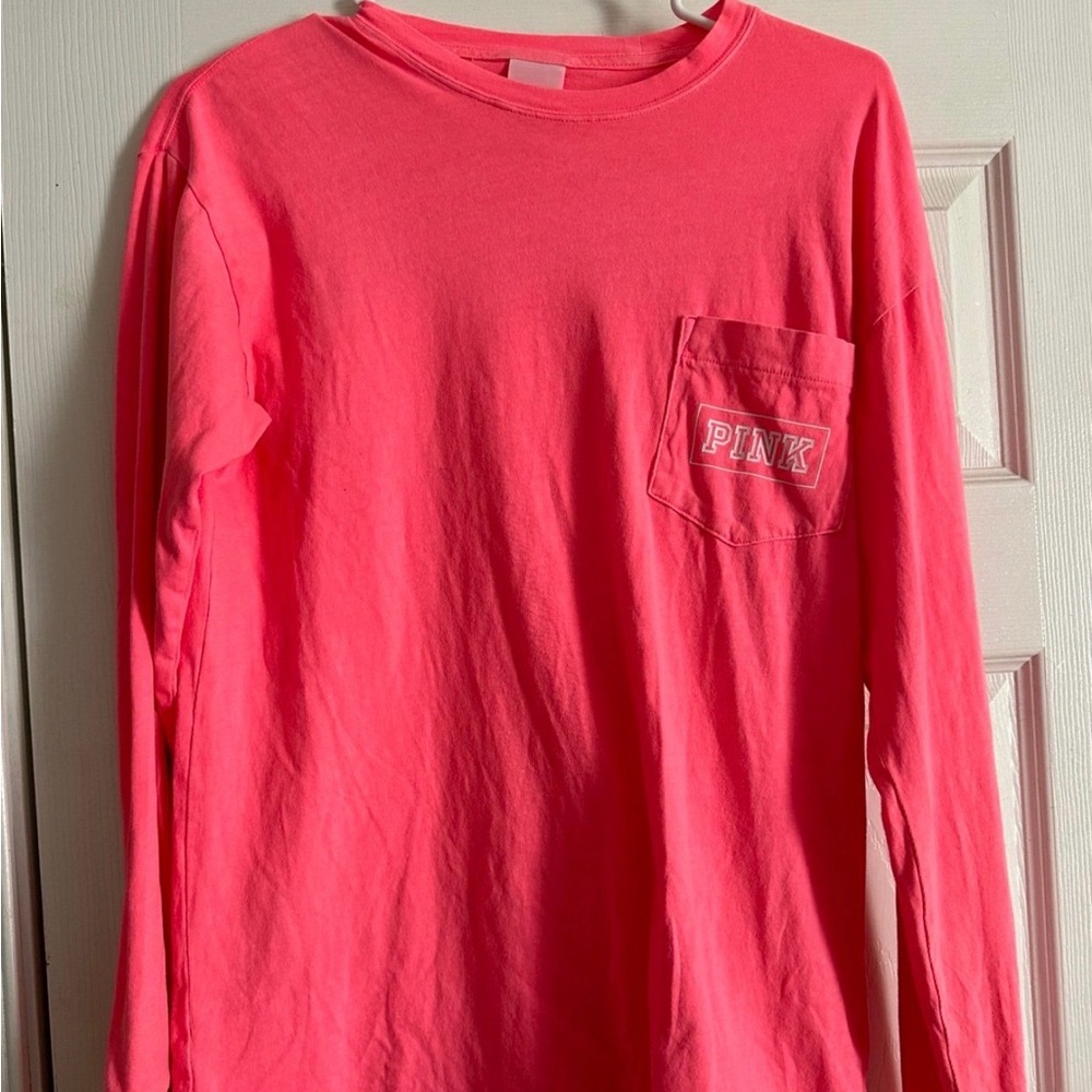 Victoria's Secret Bright Pink Long Sleeve Tee